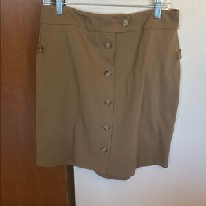 J. Jill Brown Button-Front Pencil Skirt